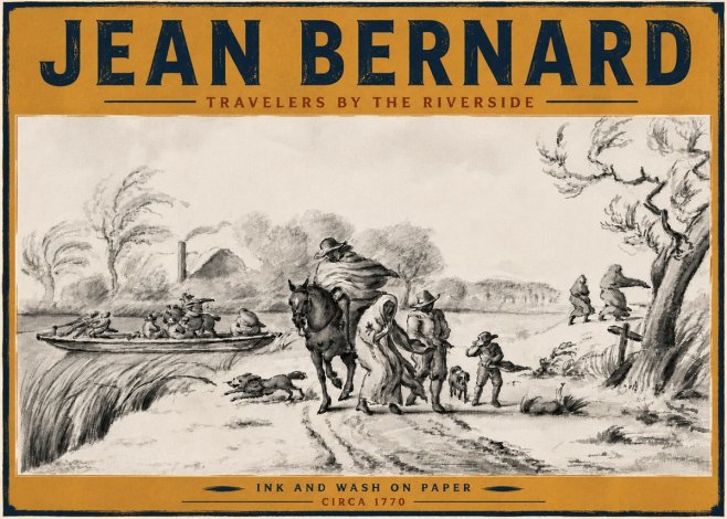 Jean Bernard Travelers by the Riverside No6 - Poster