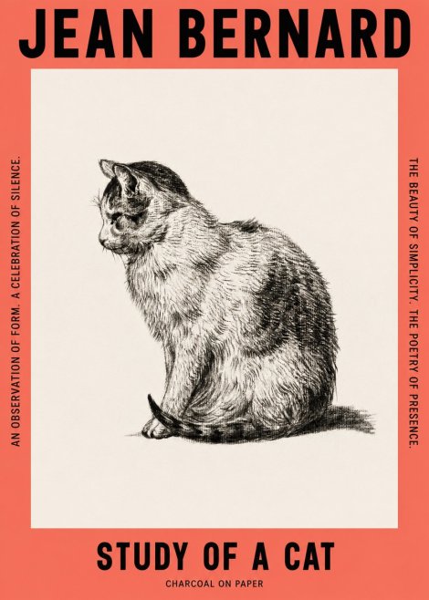 Jean Bernard Study of a Cat IV No2 - Poster