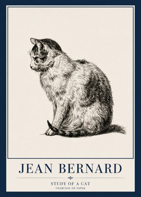 Jean Bernard Study of a Cat IV No3 - Poster