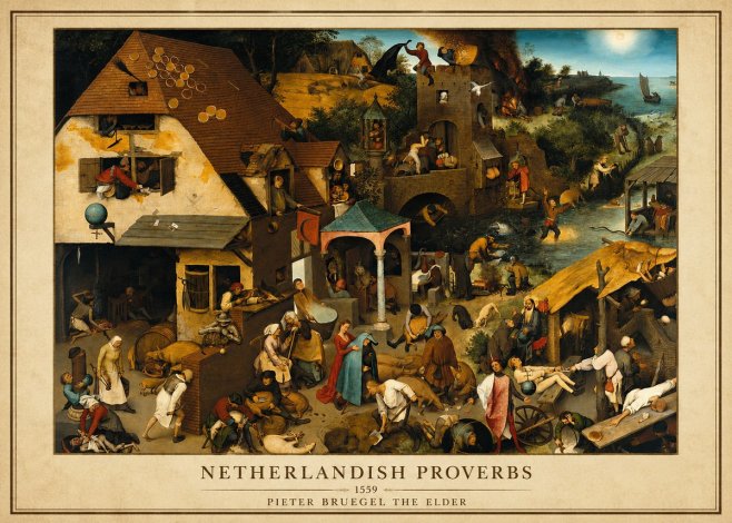 Pieter Bruegel The Netherlandish Proverbs I No3 - Poster