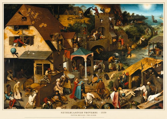 Pieter Bruegel The Netherlandish Proverbs I No6 - Poster