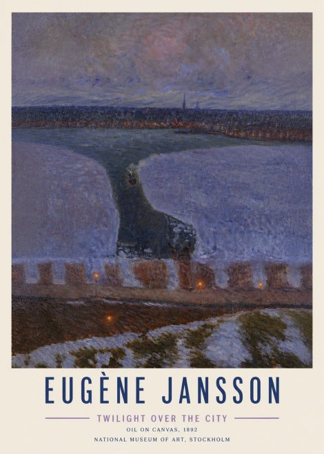 Eugène Jansson Twilight over the City No5 - Poster