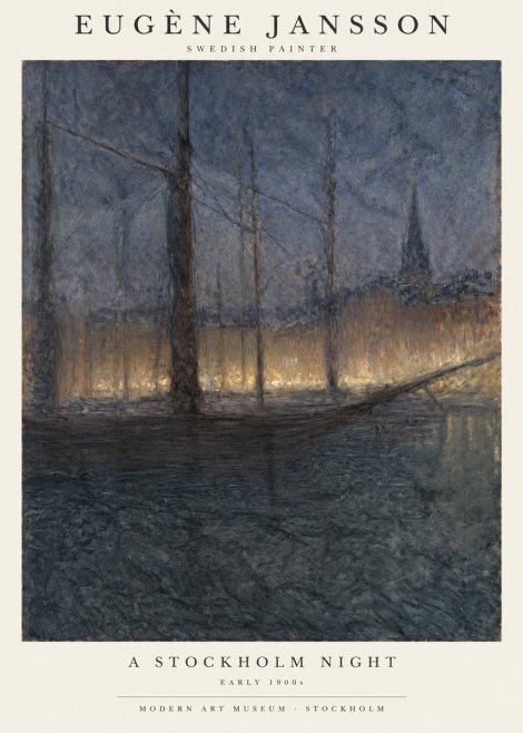 Eugène Jansson Evening on the Water No2 - Poster