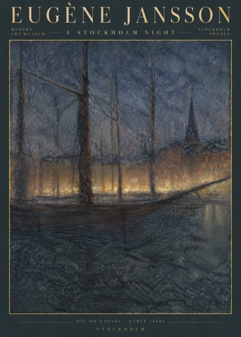 Eugène Jansson Evening on the Water No5 - Poster