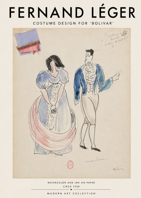 Fernand Léger Costume Design for 'Bolivar' No3 - Poster