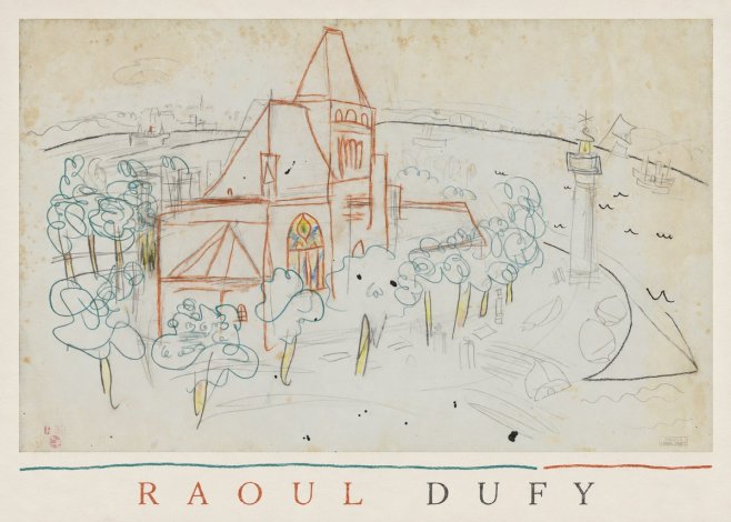 Raoul Dufy Coastal Church and Lighthouse No4 - Poster