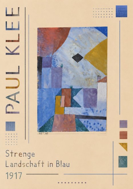 Paul Klee Strenge Landschaft in Blau No3 - Poster