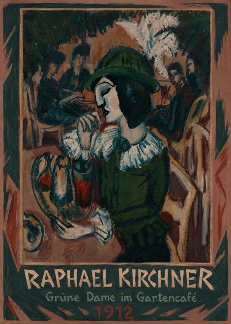 Raphael Kirchner Grüne Dame Im Gartencafé No1 - Poster