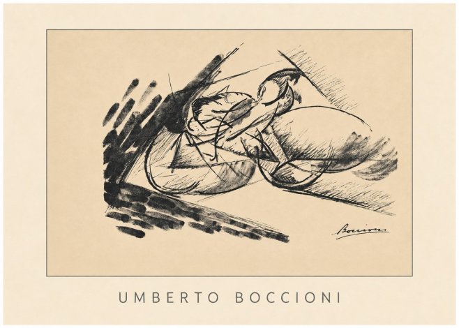 Umberto Boccioni Dynamism of a Cyclist I No4 - Poster