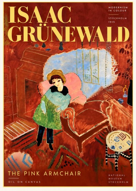 Isaac Grünewald Interior with Young Girl No6 - Poster
