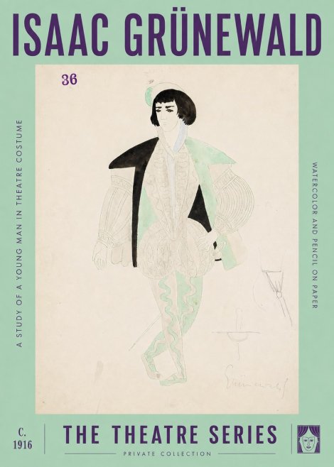 Isaac Grünewald A Study of a Young Man in Theatre Costume No2 - Poster