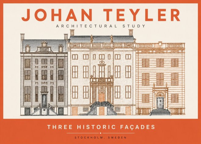 Johan Teyler Architectural Study - Three Historic Façades No2 - Poster