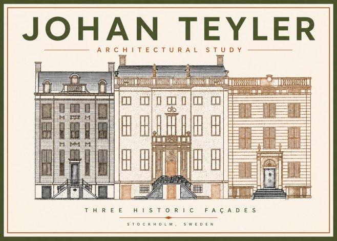 Johan Teyler Architectural Study - Three Historic Façades No5 - Poster