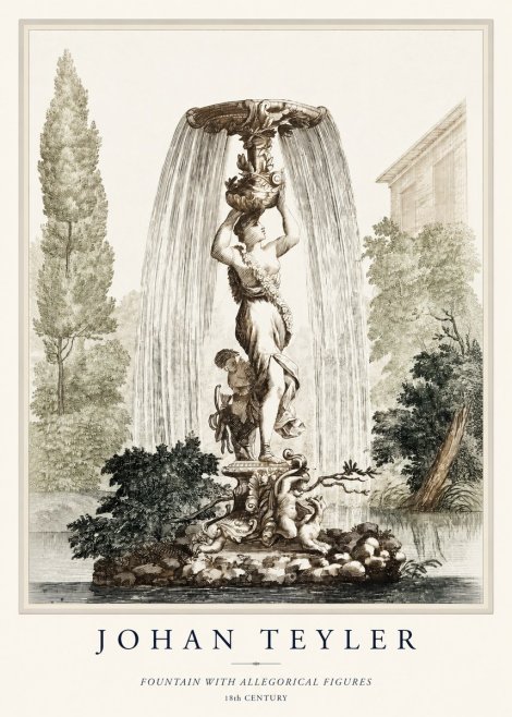 Johan Teyler Fountain with Allegorical Figures No1 - Poster