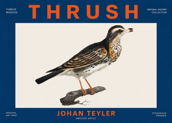 Johan Teyler Thrush No4 - Poster