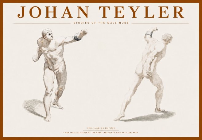 Johan Teyler Studies of the Male Nude No1 - Poster