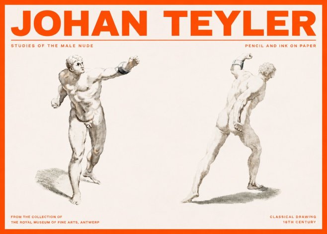 Johan Teyler Studies of the Male Nude No2 - Poster