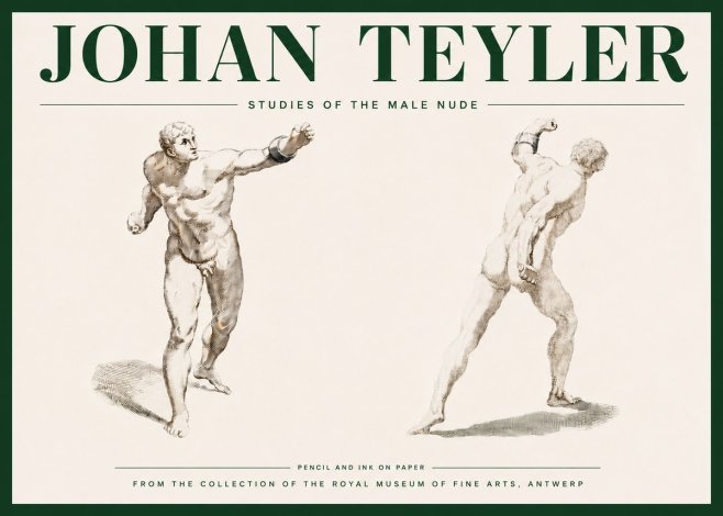 Johan Teyler Studies of the Male Nude No4 - Poster