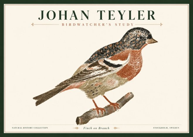 Johan Teyler Finch on Branch No4 - Poster
