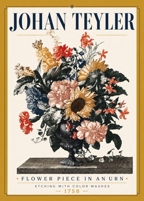 Johan Teyler Flower Piece in an Urn I No5 - Poster