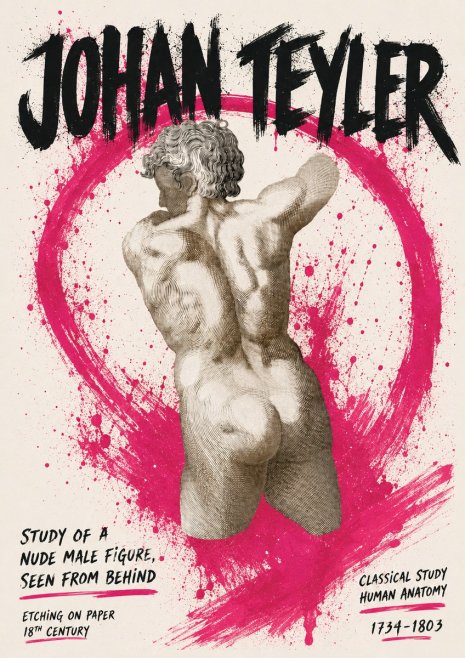 Johan Teyler Study of a Nude Male Figure, Seen from Behind No5 - Poster
