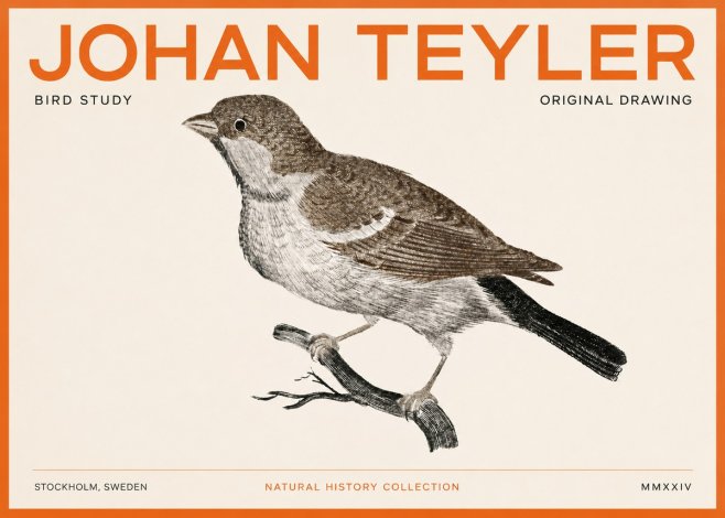 Johan Teyler Bird Study II No3 - Poster