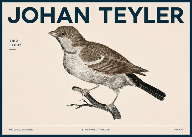 Johan Teyler Bird Study II No4 - Poster