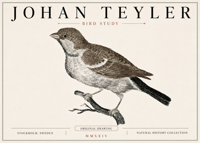 Johan Teyler Bird Study II No6 - Poster