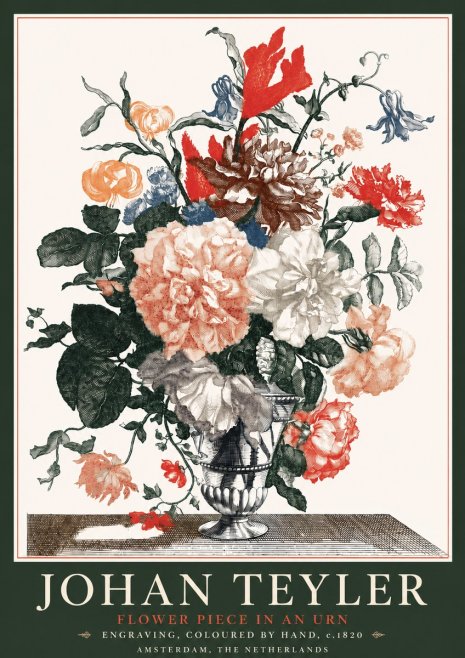 Johan Teyler Flower Piece in an Urn II No4 - Poster