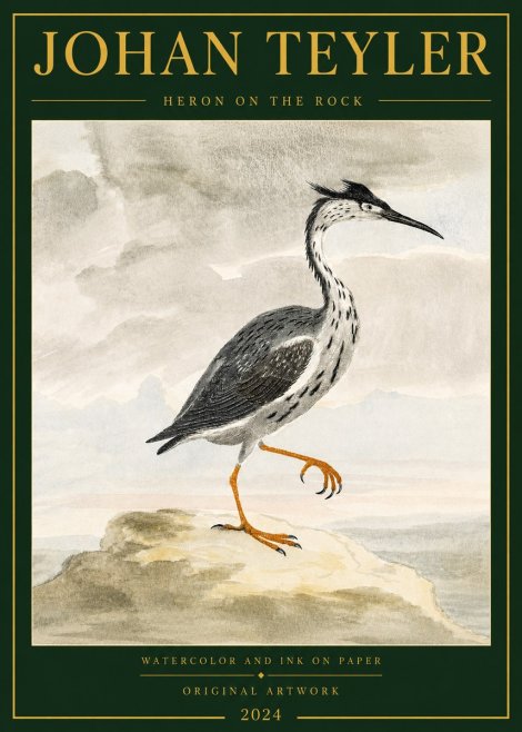 Johan Teyler Heron on the Rock No3 - Poster