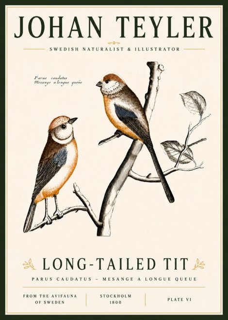 Johan Teyler Long-tailed Tit No6 - Poster