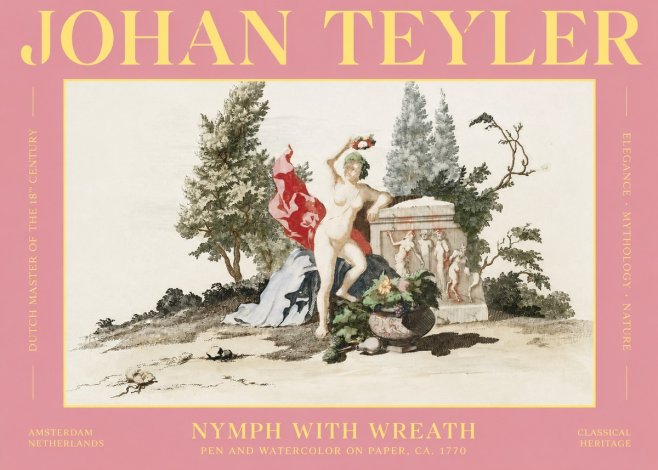 Johan Teyler Nymph with Wreath No2 - Poster