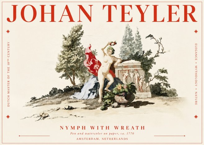 Johan Teyler Nymph with Wreath No4 - Poster