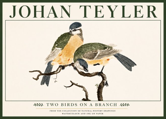 Johan Teyler Two Birds on a Branch No5 - Poster
