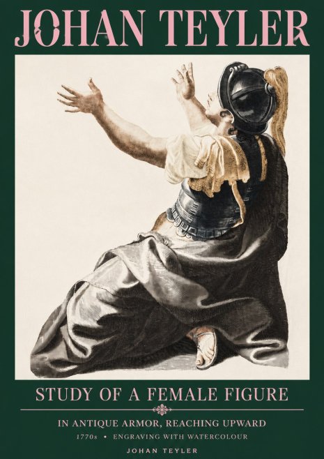 Johan Teyler Study of a Female Figure in Antique Armor, Reaching Upward No3 - Poster