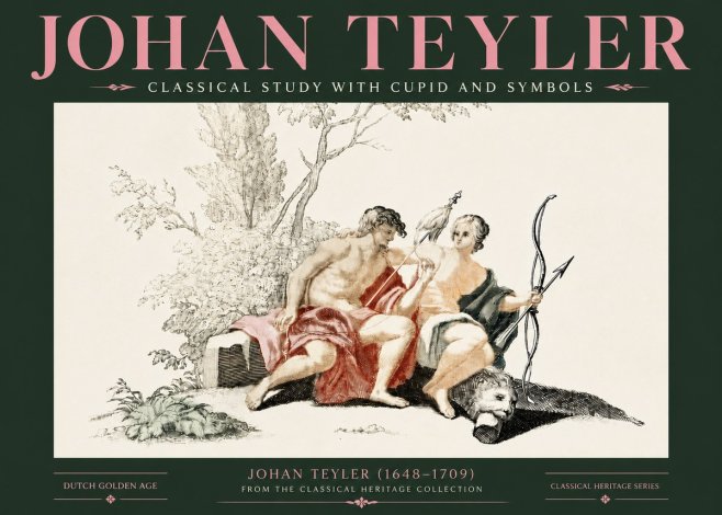 Johan Teyler Classical Study with Cupid and Symbols No4 - Poster