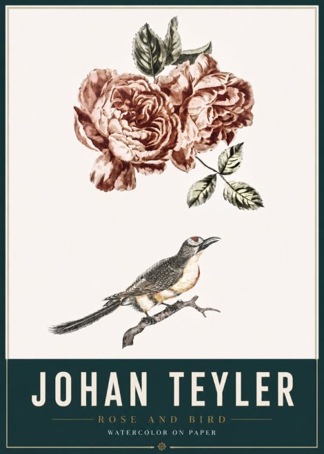 Johan Teyler Rose and Bird II No3 - Poster