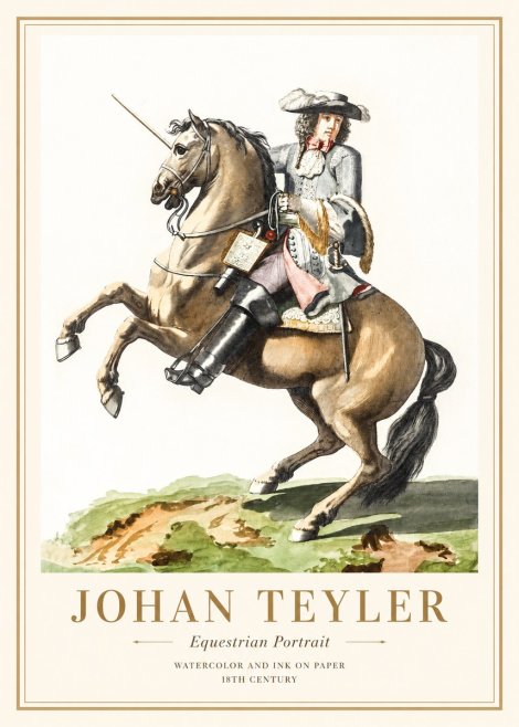 Johan Teyler Equestrian Portrait No1 - Poster