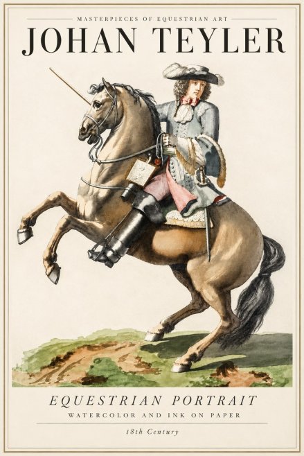 Johan Teyler Equestrian Portrait No4 - Poster