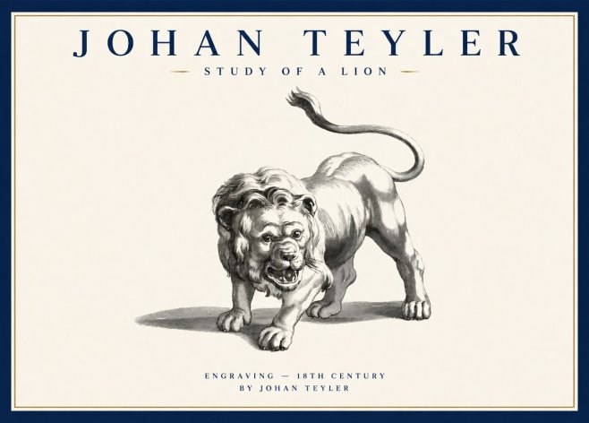 Johan Teyler Study of a Lion No1 - Poster