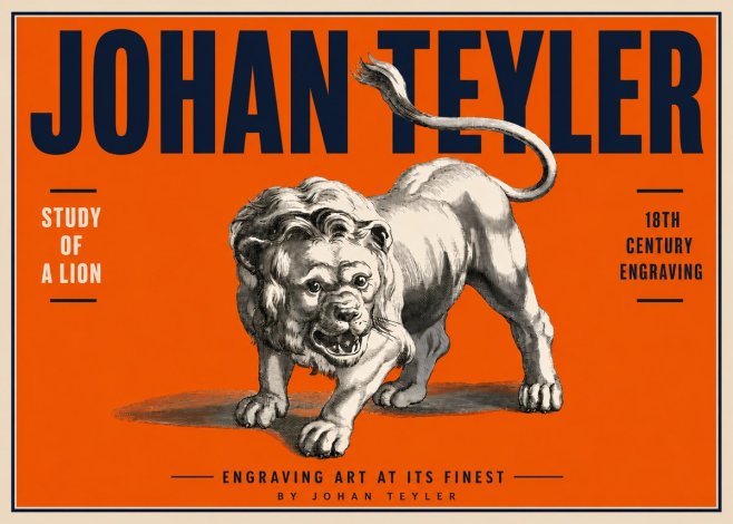 Johan Teyler Study of a Lion No4 - Poster