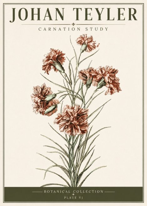 Johan Teyler Carnation Study No6 - Poster