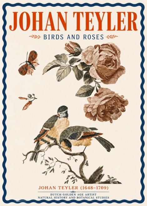 Johan Teyler Birds and Roses No6 - Poster