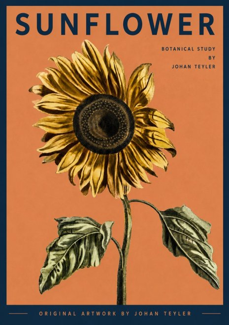 Johan Teyler Sunflower - Botanical Study No3 - Poster