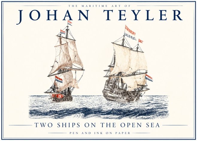 Johan Teyler Two Ships on the Open Sea No3 - Poster
