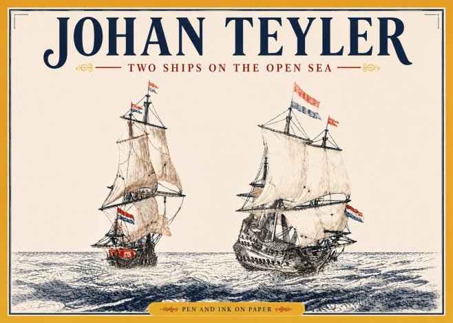 Johan Teyler Two Ships on the Open Sea No5 - Poster
