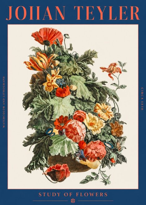 Johan Teyler Study of Flowers No2 - Poster