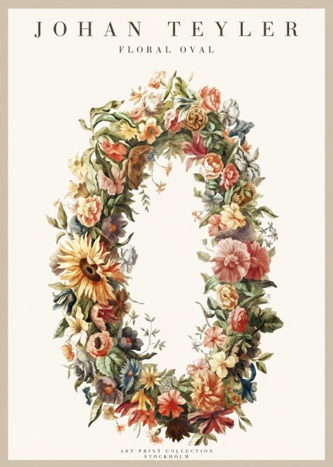 Johan Teyler Floral Oval No1 - Poster