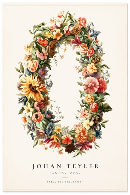 Johan Teyler Floral Oval No2 - Poster