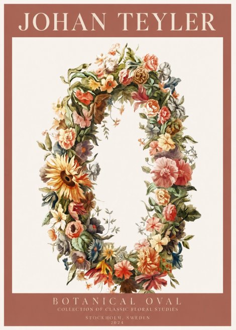 Johan Teyler Floral Oval No3 - Poster